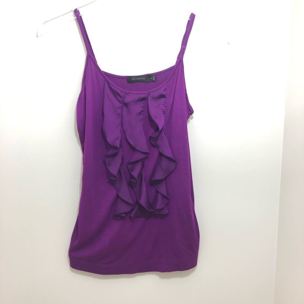 Limted! Plum Camisole with front ruffles. Size M
